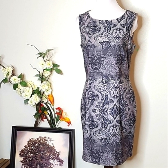 Vintage Paisley Ombre 90s Sheath Mini Dress Sleeveless Bohemian Preppy Summer - Picture 1 of 8